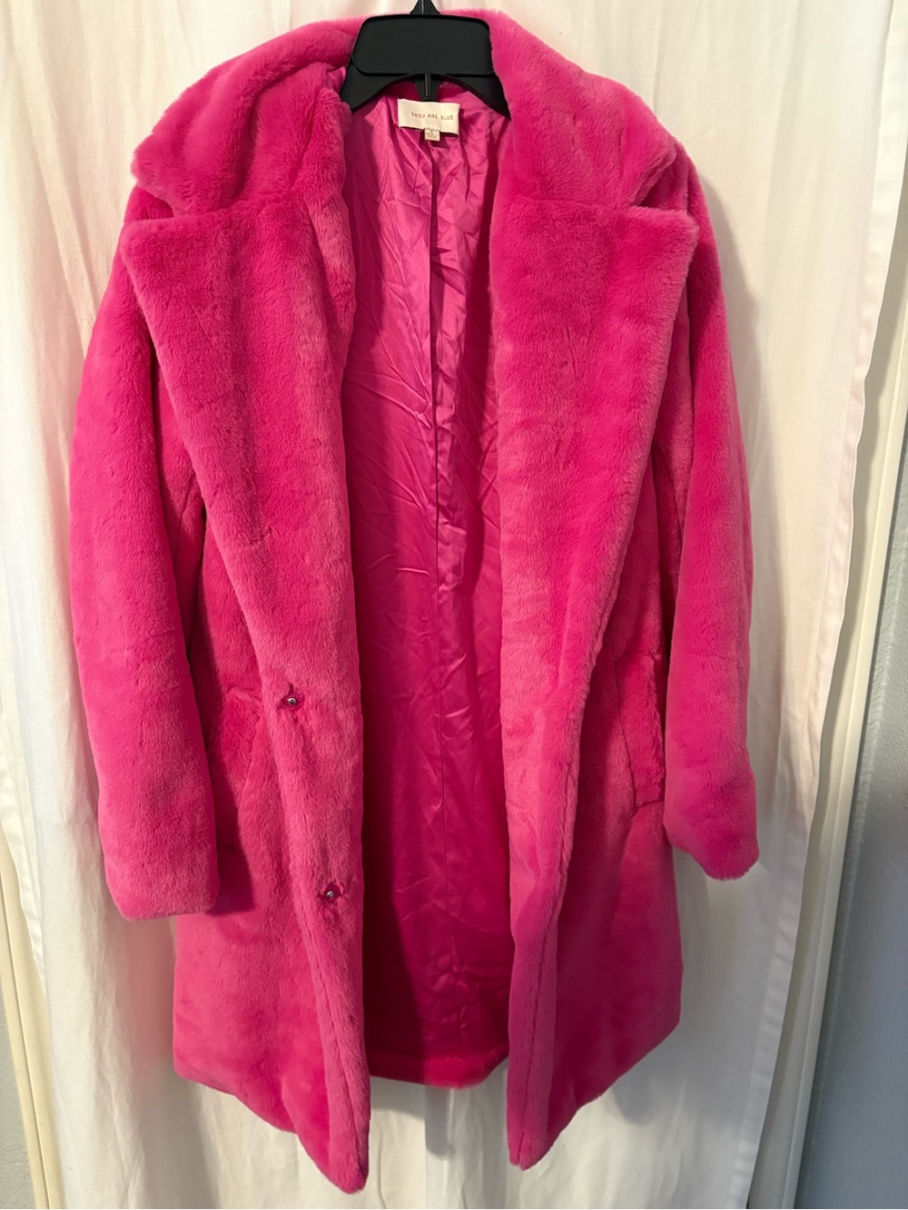 Skies Are Blue Plush Jacket in Bright Pink